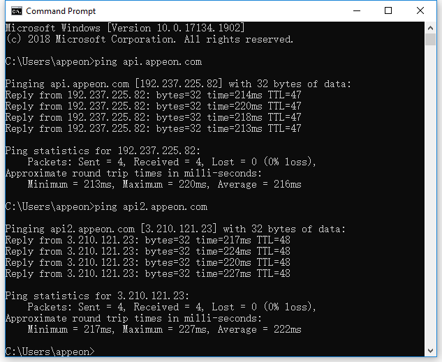 Ping license APIs